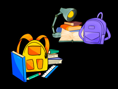 School Backpack Illustration