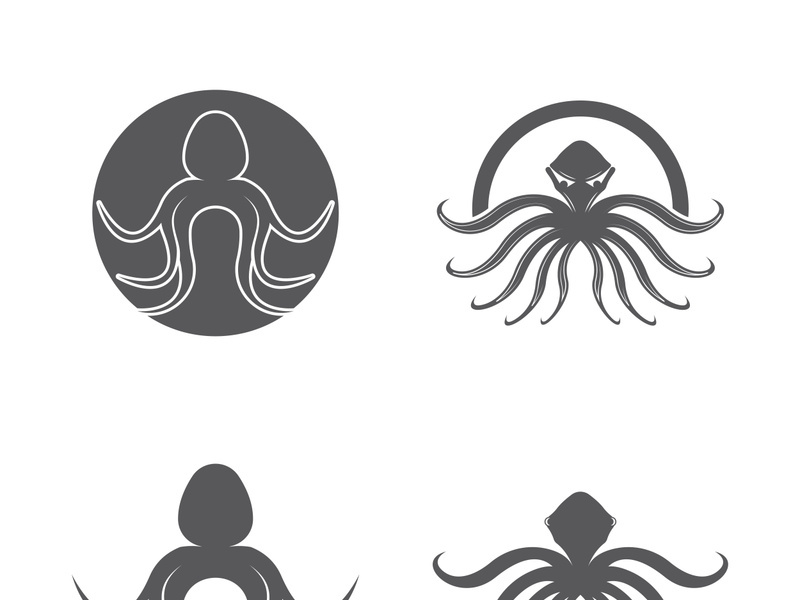 Octopus logo vector design and illustration template