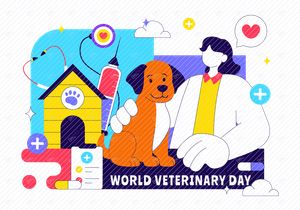 Ilustração do Dia Mundial do Veterinário