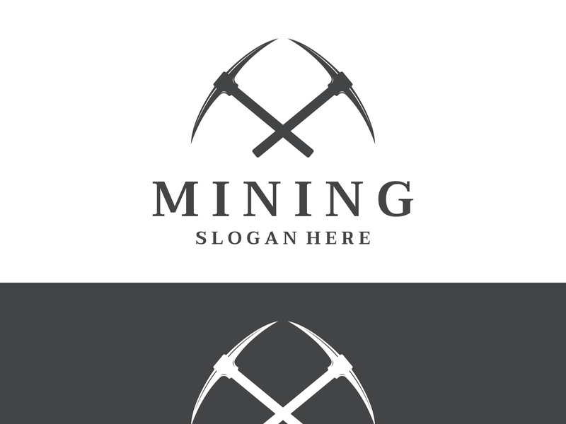 Pickaxe vintage design in retro style,concept for business,label,industrial or mining tool.