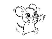 Cute mouse dancing joyfully vector illustration