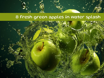 Fresh green apples in water splash preview picture