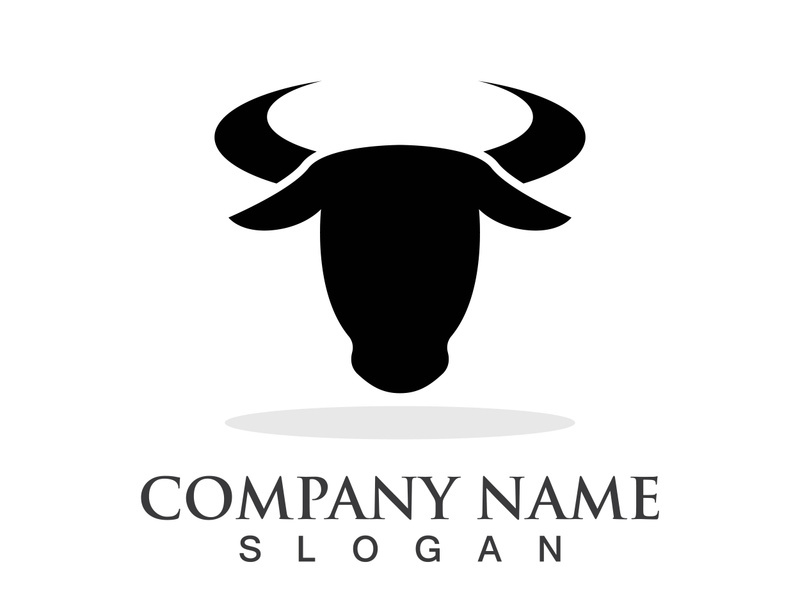 Bull head logo vector icon design illustration