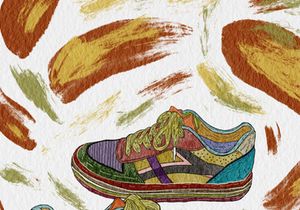 File EPS and JPG colorful shoes and lineart