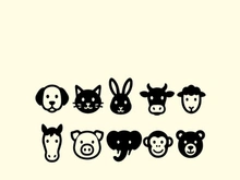 10 animal heads vector icon