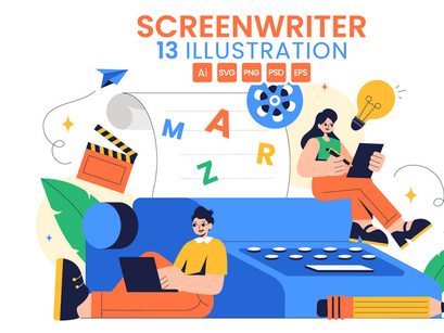 13 Professional Screenwriter Illustration