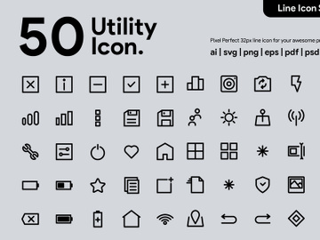 50 Utility Line Icon preview picture