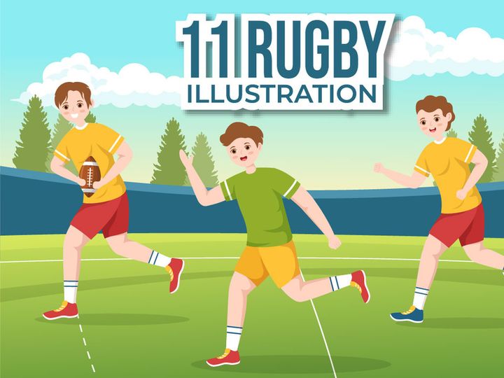11 Rugby Player Illustration