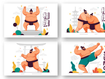 9 Sumo Wrestler Illustration