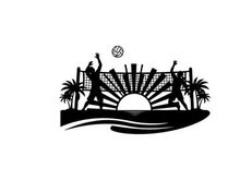 Strandvolleyball Sonnenuntergang Vektorgrafik