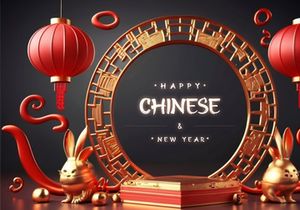 PSD 3d rendaring realistic chinese new year background bundles