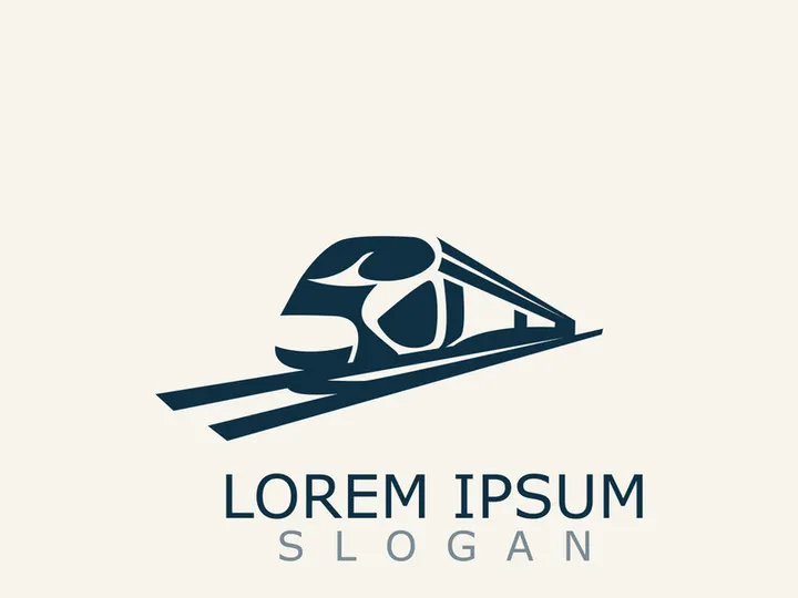 Modern Train logo image design transport railway icon template