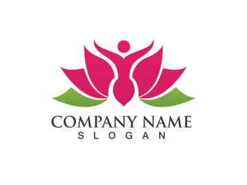 People yoga health in lotus flower logo preview picture