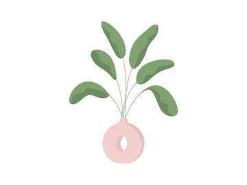 Greenery in unusual vase semi flat color vector object preview picture