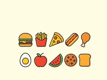 10 Foods color vector icon