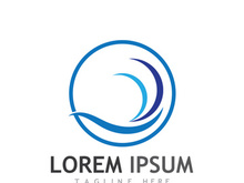 Ocean water wave wave logo design.