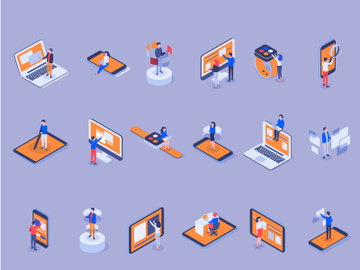 Isometric User interface Icon Set preview picture