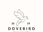 Dove bird elegant flying logo design Nature Wildlife Label style vintage image