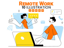 10 Home Remote Working Setup Illustration preview picture