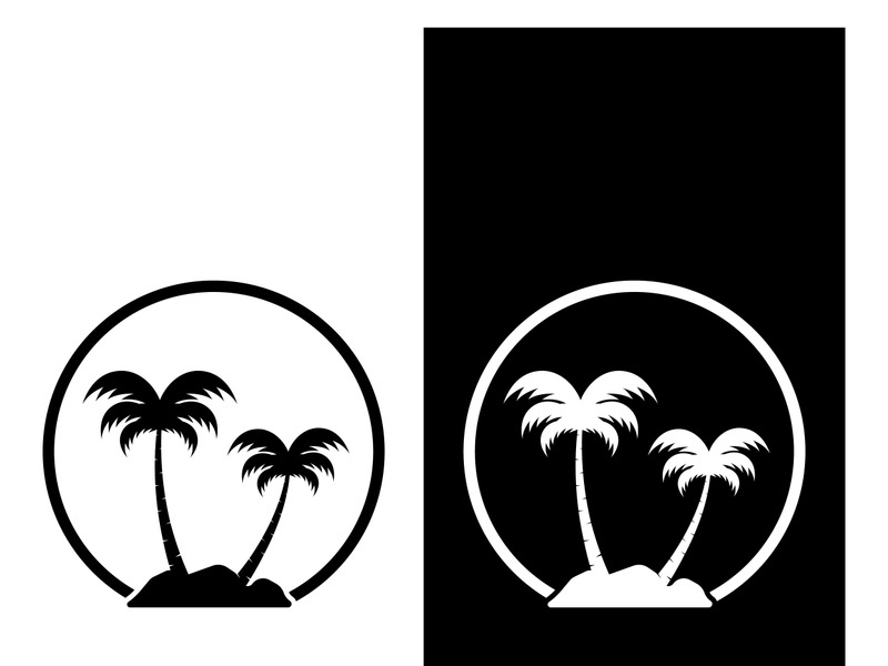 Unique and modern arabian palm tree logo design.