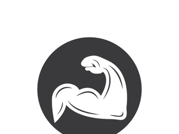 Arm muscle silhouette logo biceps icon vector illustration preview picture