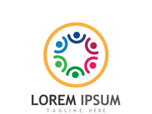 People social community logo design with creative idea