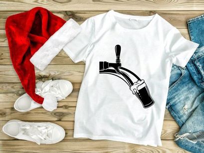 Beer Pouring into Glass Silhouette