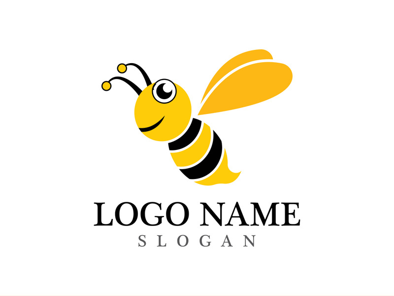 Bee logo vector icon illustration design