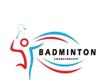 Modern Badminton logo design with Dynamic Shuttlecock and Racket, for championship, sport, sports shop, badminton school, business, company, tournament