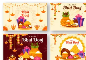 12 Bhai Dooj Indian Festival Illustration
