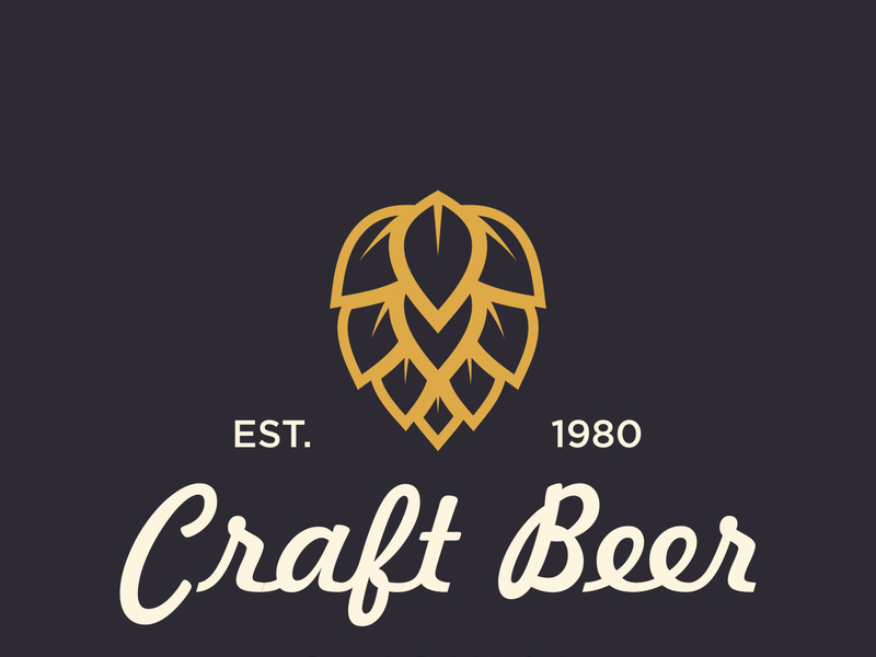 Premium quality vintage craft beer logo template. For badges, emblems, beer companies, bars, taverns.
