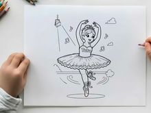 Ballerina dancing pose vector illustration flat design