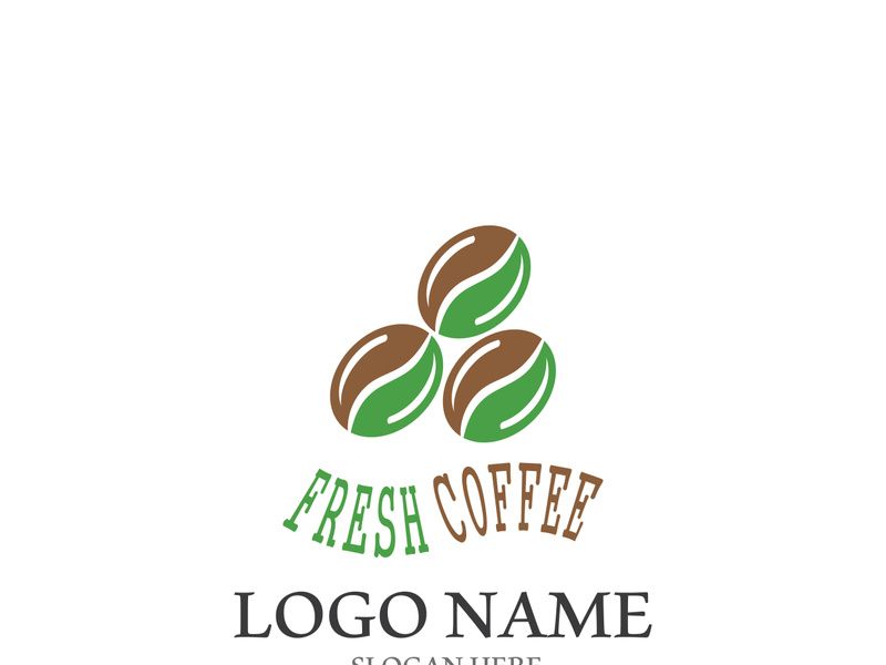 Coffee bean icon vector illustration template