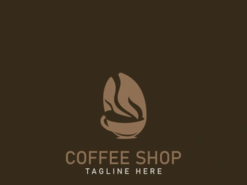 Coffee Shop logo minimalist and simple hipster with cup outline vintage style preview picture