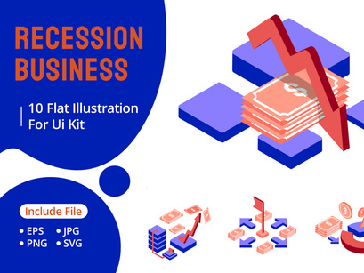 Recession Business isometric icon illustration