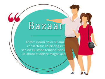 Bazaar buyers flat color vector character quote preview picture