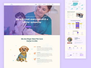 Pet care landing page preview picture