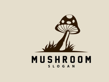 Mushroom Logo, Retro Minimalist Design preview picture