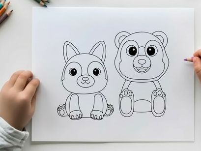 Cute cartoon animals friends vector illustration flat design