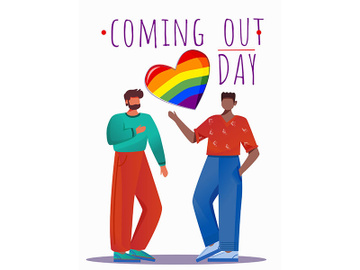 Coming out day poster vector template preview picture