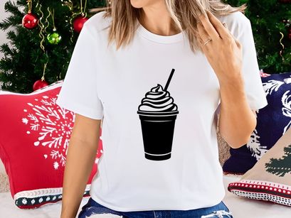 Iced Drink with Whipped Cream and Straw