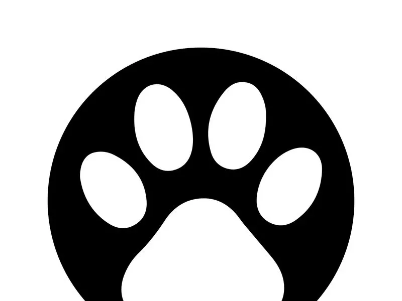 Minimal Dog Paw Print Logo