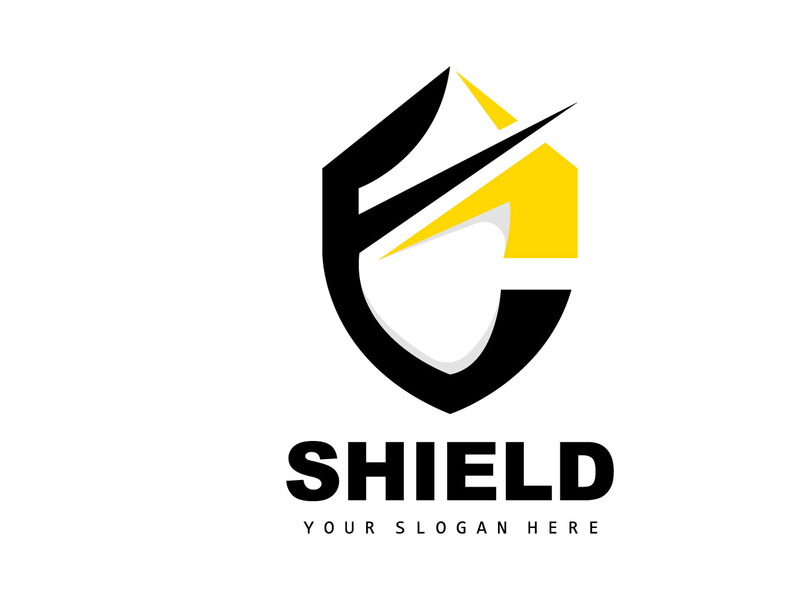 Shield Logo, Safe And Strong Security Vector, Design, Protection Simple Style, Template Brand Icon