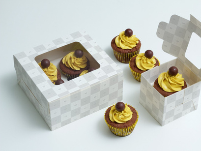 Cupcake Boxes Mockup