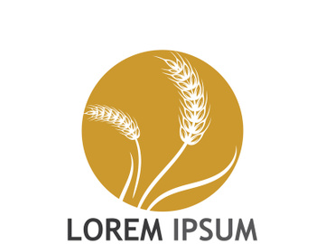 Organic wheat farm logo template. preview picture