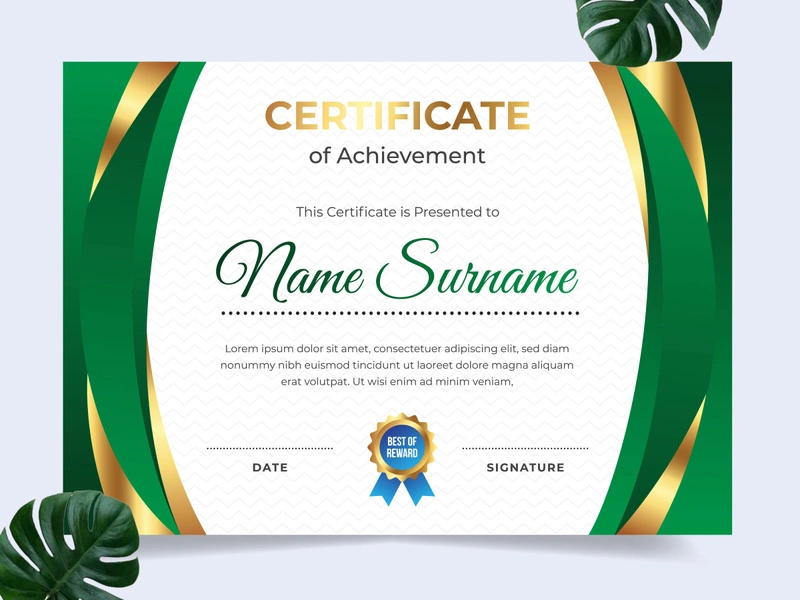 Modern certificate design template