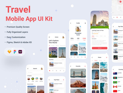 Travel Mobile App UI kit