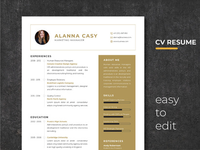 Clean CV Resume Template - Manager
