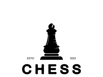 Chess strategy game logo with horse, king, pawn, minister and rook. Logo for chess tournament, chess team, chess championship, chess game application. preview picture