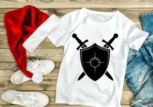 Decorated Shield and Swords Silhouette